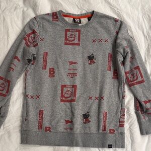 New vintage Gray and Red Graphic Men's Sweater